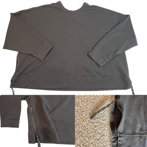 Side Zip Oversized Sweatshirt